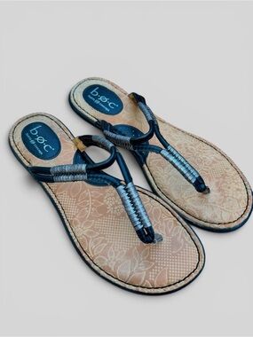 BOC Born‎ Concept Thong Sandals Black Silver Comfort Flip Flops Size 9